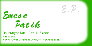 emese patik business card